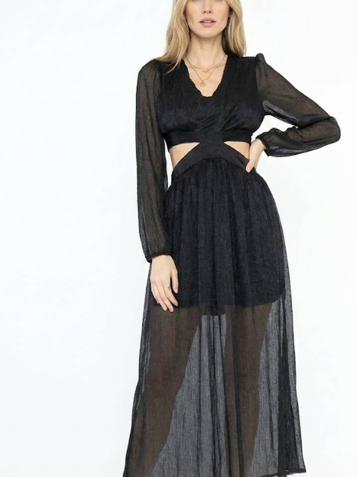 14180-sort Lange kjoler til fest for engroshandel hos Lilie Rose