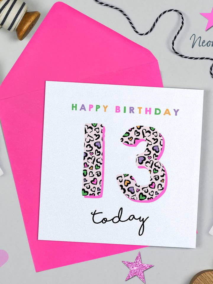 Leopard Love 13th Birthday for wholesale by Michelle Fiedler Design