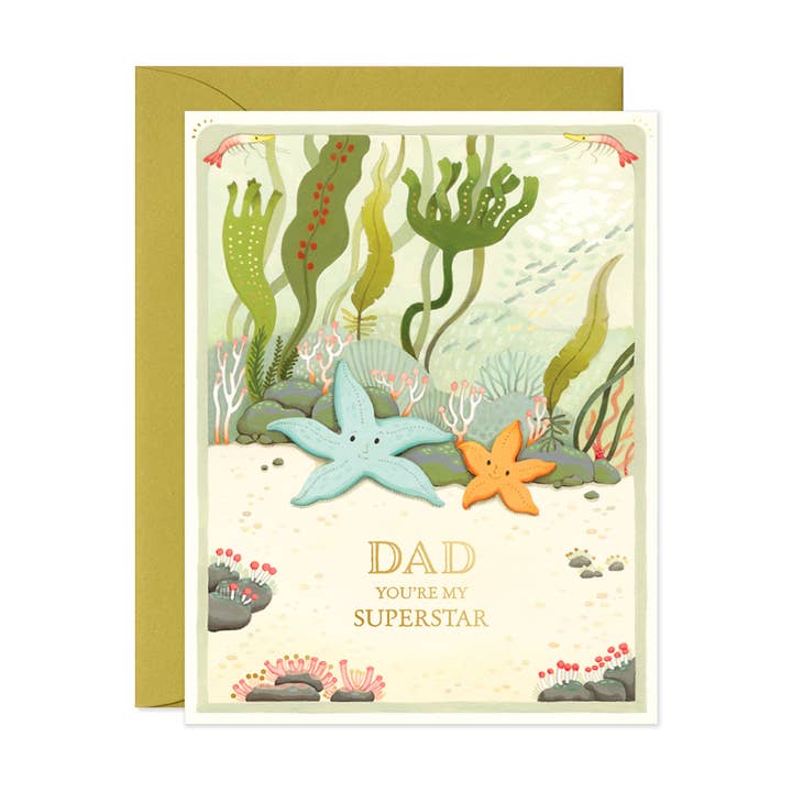 Father's Day Starfish Greeting Card for wholesale by JooJoo Paper