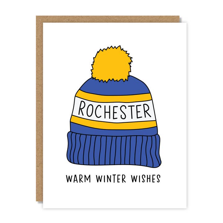 Warm Winter Wishes Rochester NY Card for wholesale by Tiny Buffalo Designs Co.