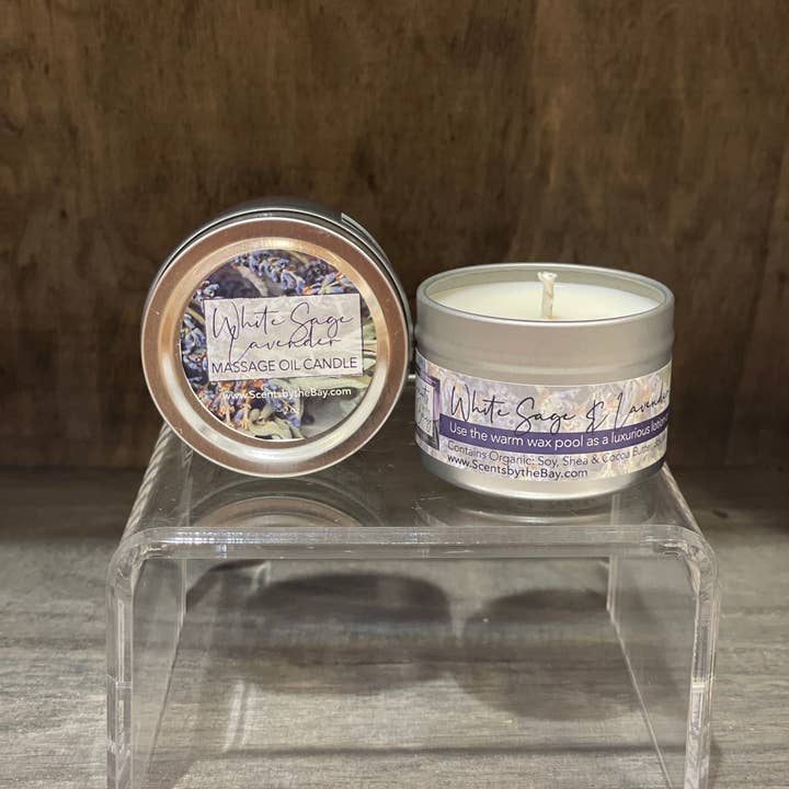 Scents by the Bay - Wholesale Travel Candles - 2 oz Travel Tin: Organic Massage Oil Candle10