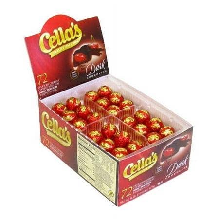 Long Island Candy Factory - Wholesale Snoepjes met chocolade - Cellas doos met pure chocolade bedekte kersen, 72 stuks