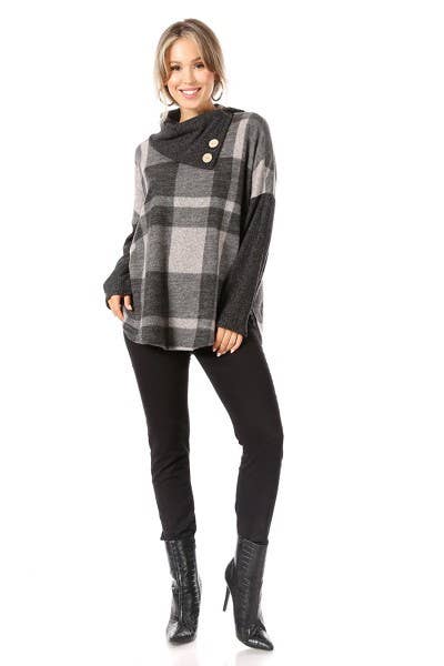 Chris & Carol Apparel - Wholesale Tunic - Women's - X211308T-PLAID PLUS SIZE TOP3