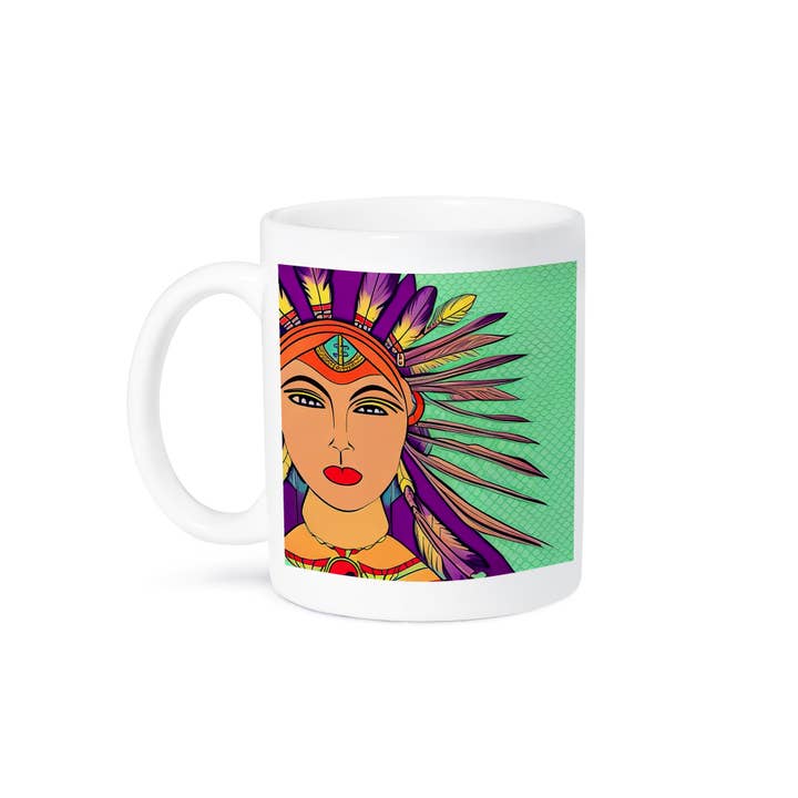 3dRose, Goddess Of Beauty. Lovely Native American woman. Colorful AI art, Mug for wholesale by 3dRose