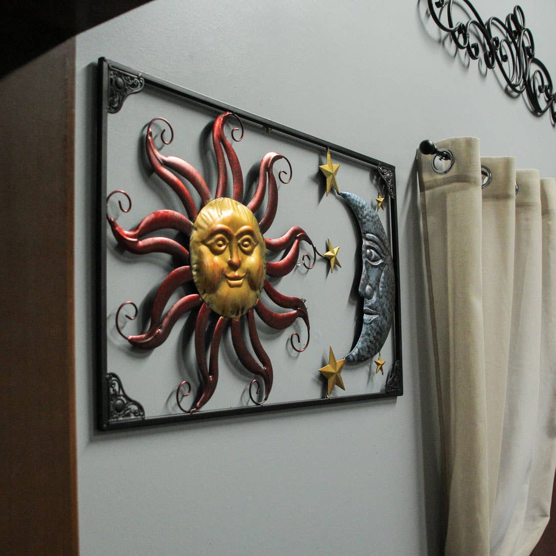 Zeckos - Wholesale Wall Accent - Tri-Tone Sun Moon & Stars Indoor/Outdoor Metal Wall Art2