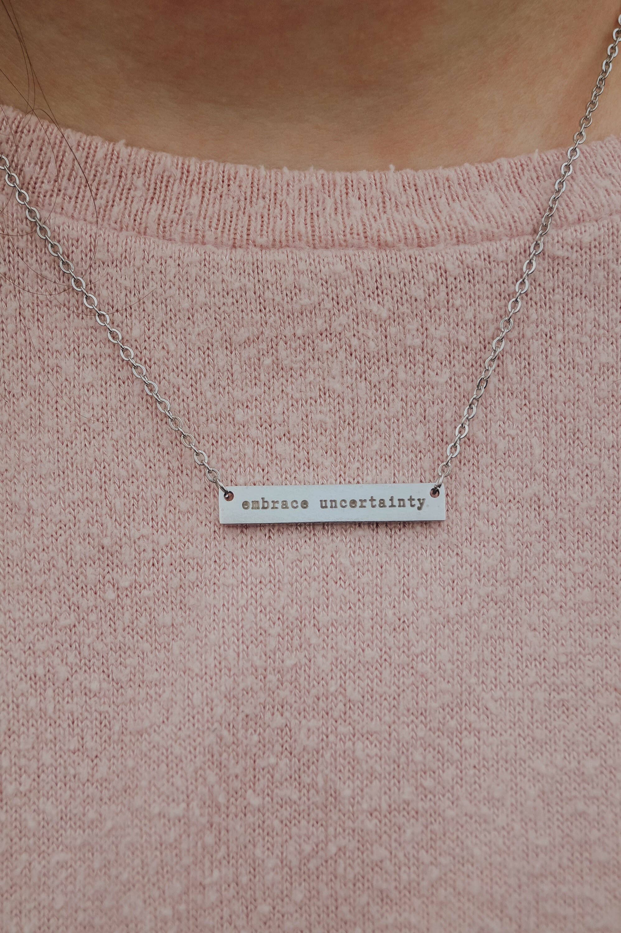 the ocdopus - Wholesale Pendant/Charm Necklace - Embrace Uncertainty Bar OCD/Anxiety/Mental Health Necklace1