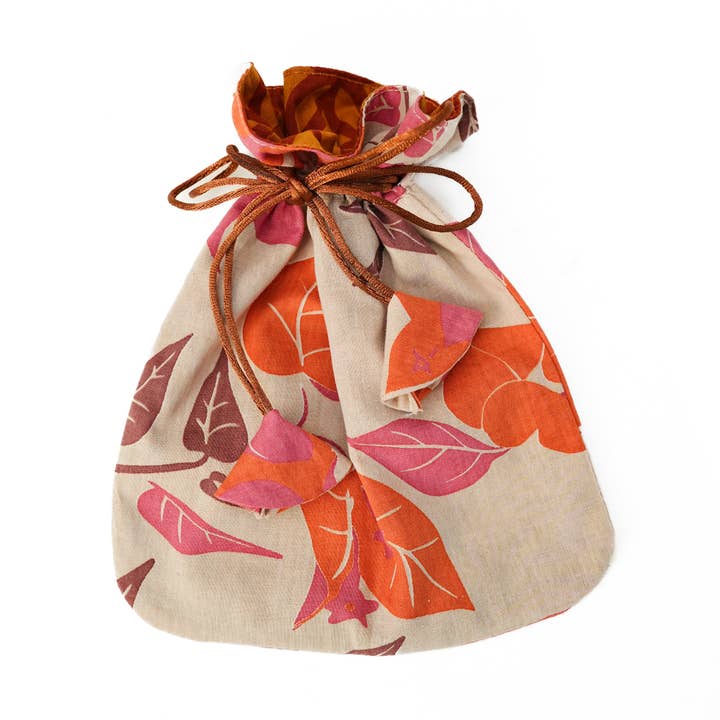 NEW | Drawstring Bag | Bougainvillea Orange Sienna for wholesale by Balizen Direct from Bali