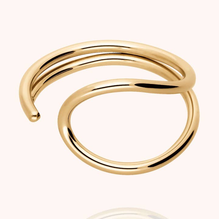 E Outline Ring - 14k gul guld fyldt for engroshandel hos Atelier Paulin US