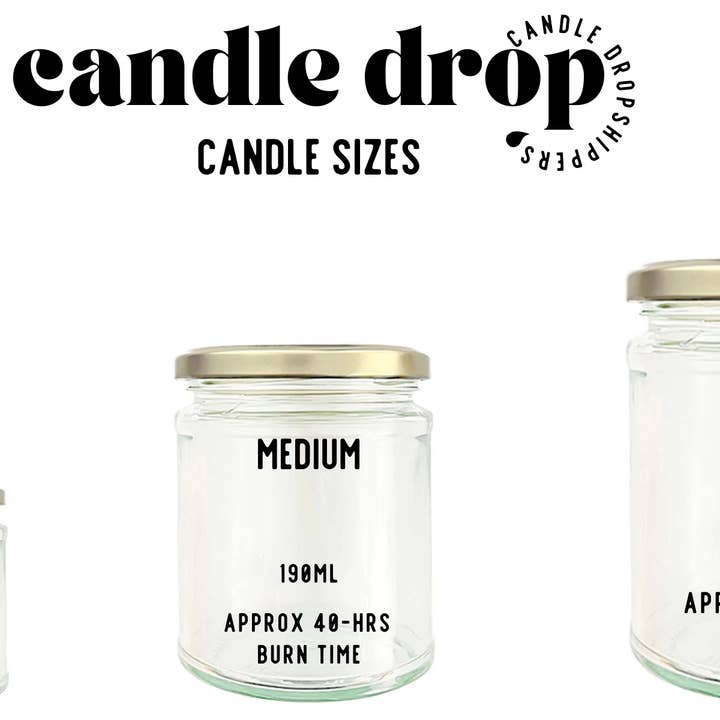 Candle Drop – wholesale Jar/filled candle – Label Style 4 | Wholesale White Label Soy Candle | Clear Jar7