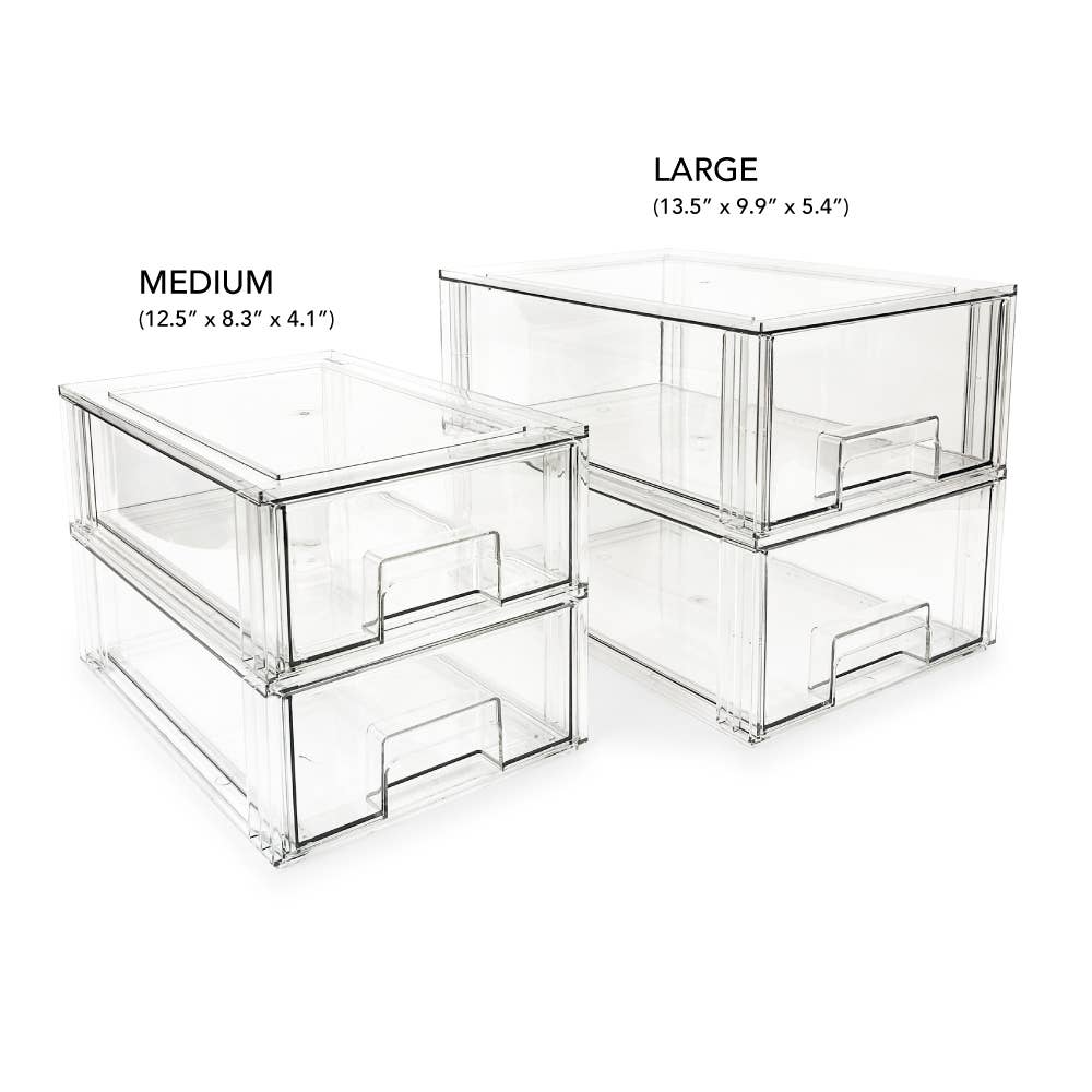 Isaac Jacobs International - Wholesale Drawer Organizer - Isaac Jacobs Medium Stackable Plastic Organizer Drawer5