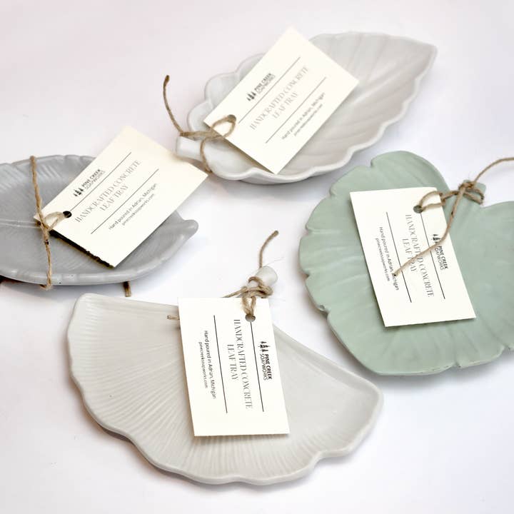 Pine Creek Soapworks - Wholesale Decorative Tray - Concrete Leaf Tray6