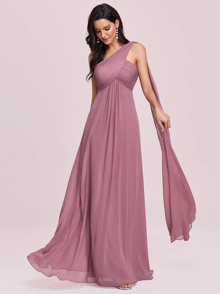 Ever-Pretty - Wholesale Gown – Women's - Elegant Pleated One-Shoulder Bridesmaids Dress40