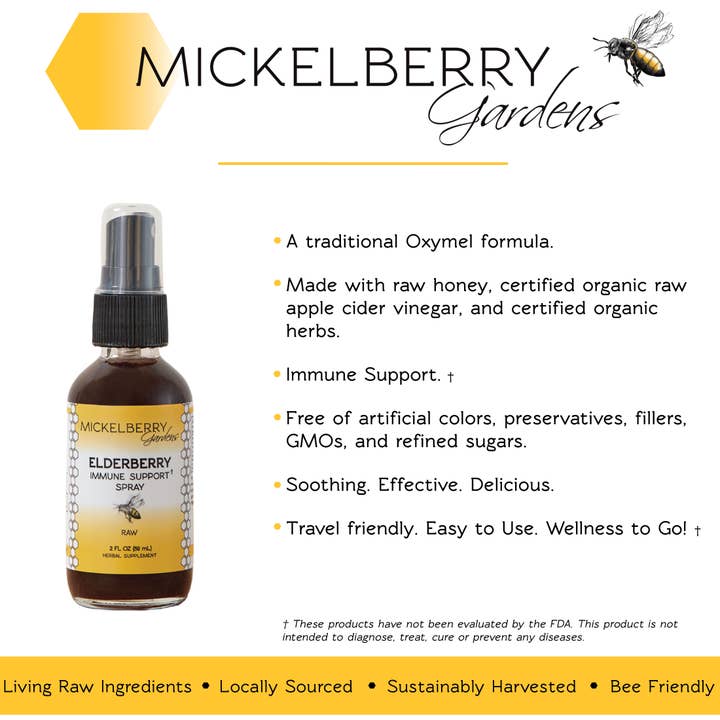 Mickelberry Gardens - Wholesale Oral Supplement/Vitamin - Elderberry Immune Support Spray — on the go wellness support2