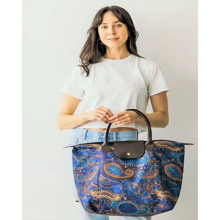 anbfashion - Wholesale Tote bag – Women's - TROPICAL/PAISLEY PRINT FOLDABLE TOTE BAG