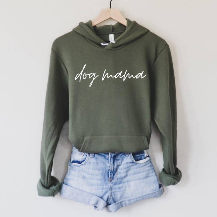 Dog Mama Sponge Fleece hoodie Sweatshirt (Cursive) for wholesale by Verita Culture