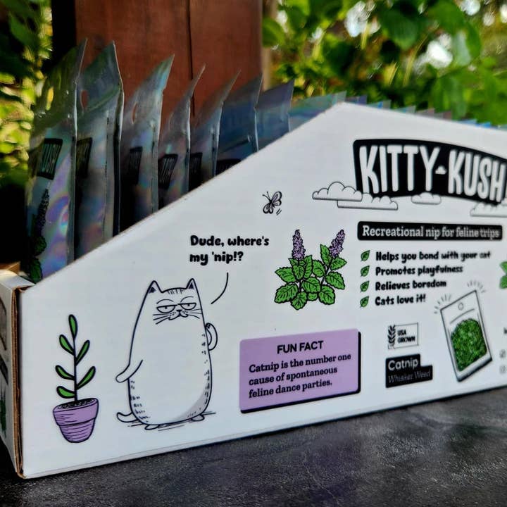 Kitty Kush - Wholesale Catnip - Whisker Weed Pocket Packs with Point-of-Sale Display