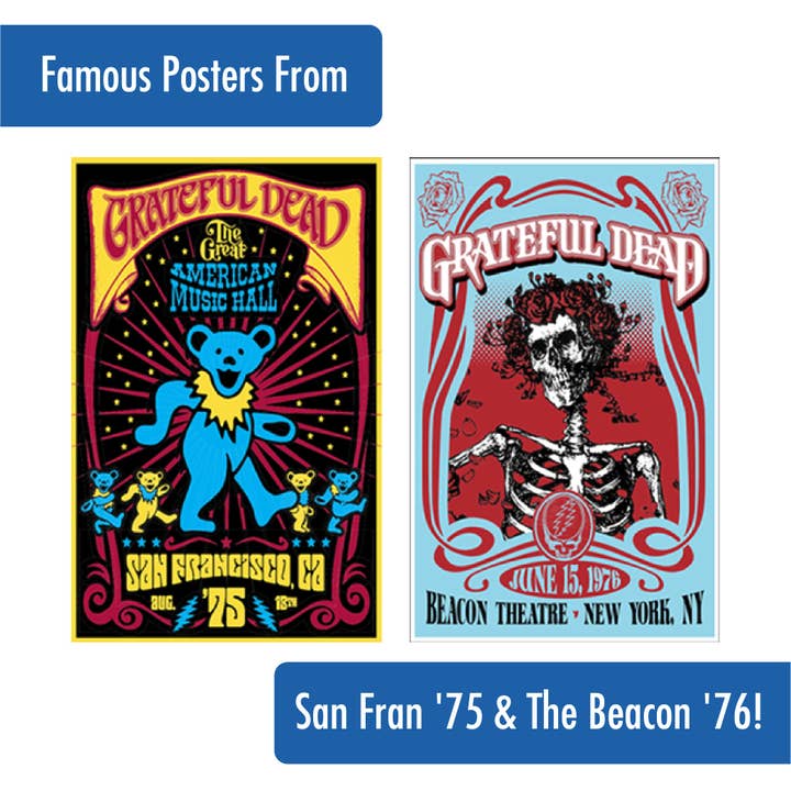 AQUARIUS, GAMAGO, ICUP, & ROCK SAWS by NMR Brands - Wholesale Drinking Glass/Cup - Grateful Dead Tour Drinking Glass Set - American, Beacon, Ba