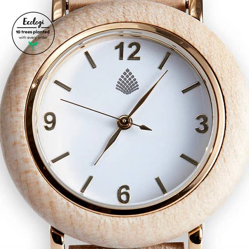 The Sustainable Watch Company - Wholesale Wrist Watch - Women's - The Birch - Handmade Wood Watch for Women - Eco-friendly & Vegan