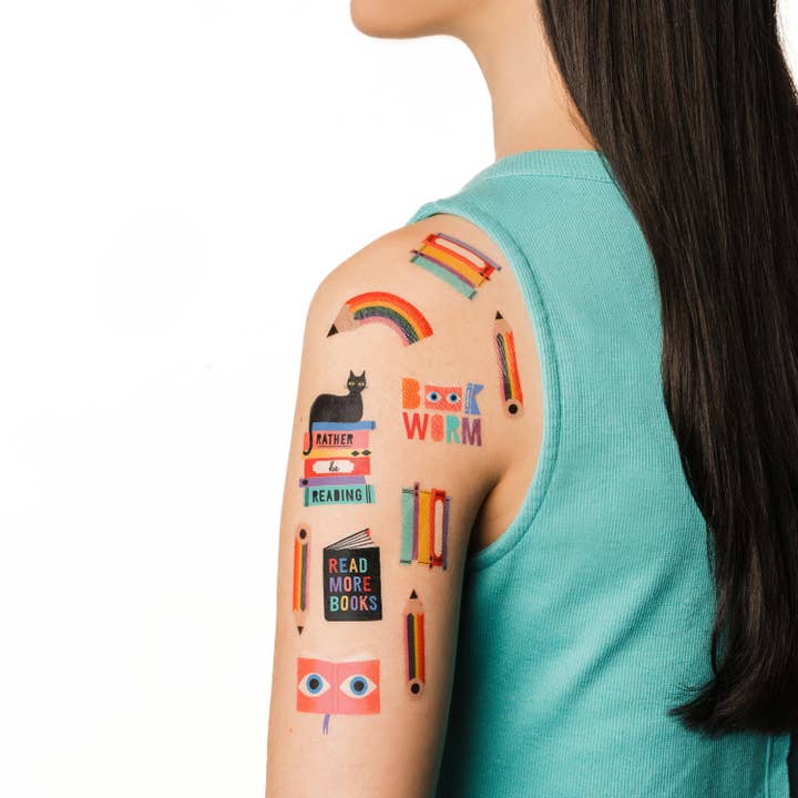Tattly - Wholesale Temporary Tattoo - Bookworm Tattoo Sheet