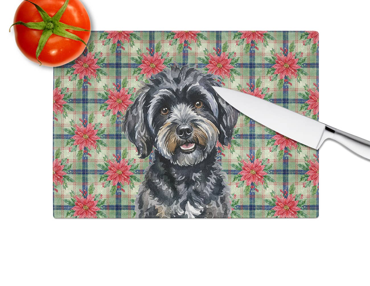 Caroline's Treasures - Wholesale Cutting Board - Black Havanese Christmas PoinsettIas Cutting Board WDK86672