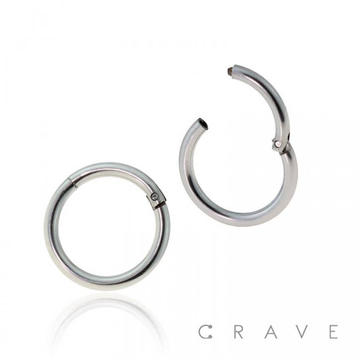CRAVE - Wholesale Hoop Earrings - HIGH QUALITY 316L SURGICAL STEEL HINGED SEGMENT RING1