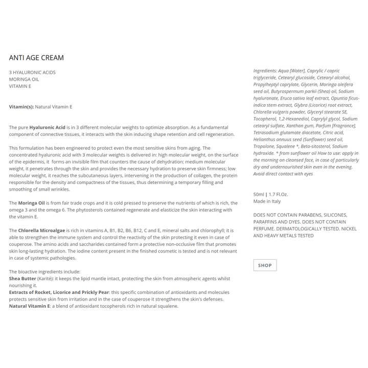 Cecere Monaco (Cecere Laboratories - Cecere Group)) - Wholesale Anti-aging moisturizer - Anti Age Cream 3 hyaluronzuur Moringa-olie Vitamine E4