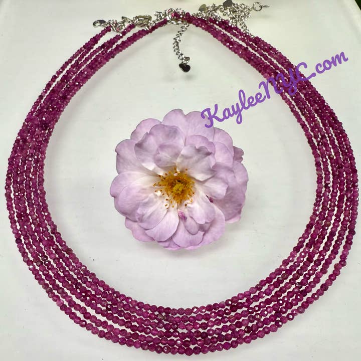 KayleeNYC - Wholesale Spiritual Stone/Crystal - 2mm Natural Ruby Necklaces Crystal