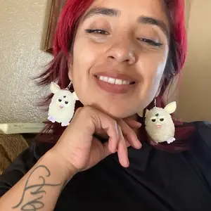 I'm Your Present - Wholesale Dangle Earrings - Furry Furby Earrings, Laser Cut Acrylic, Plastic Jewelry6