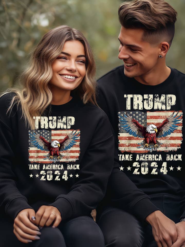 Trump take America back again Crewneck unisex for wholesale by Pink pretty designs