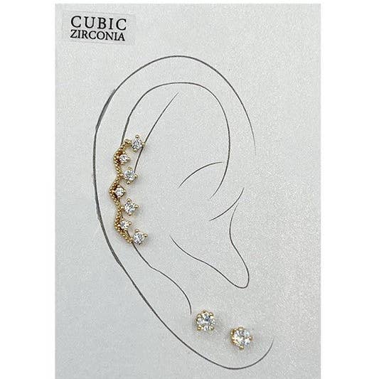 Andrea Bijoux - Wholesale Dangle Earrings - CZ STONE LABRET FASHION EARRING