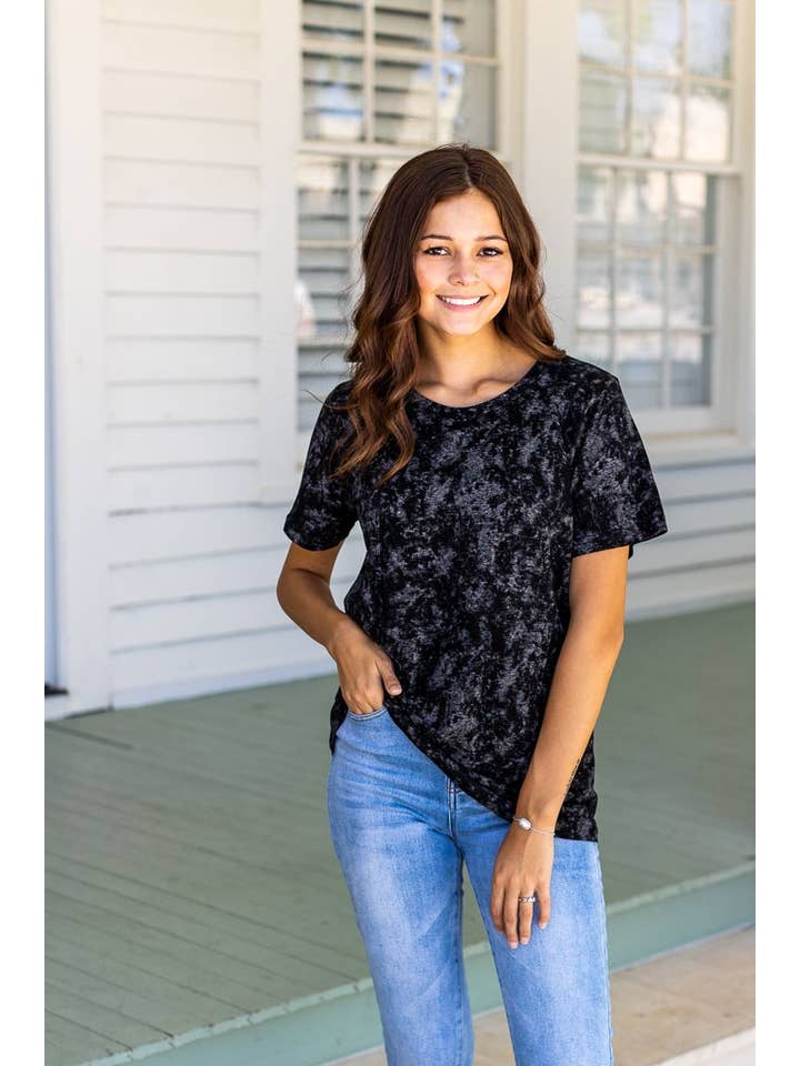 Black Deep Dive - Acid Wash Tee for wholesale on Faire