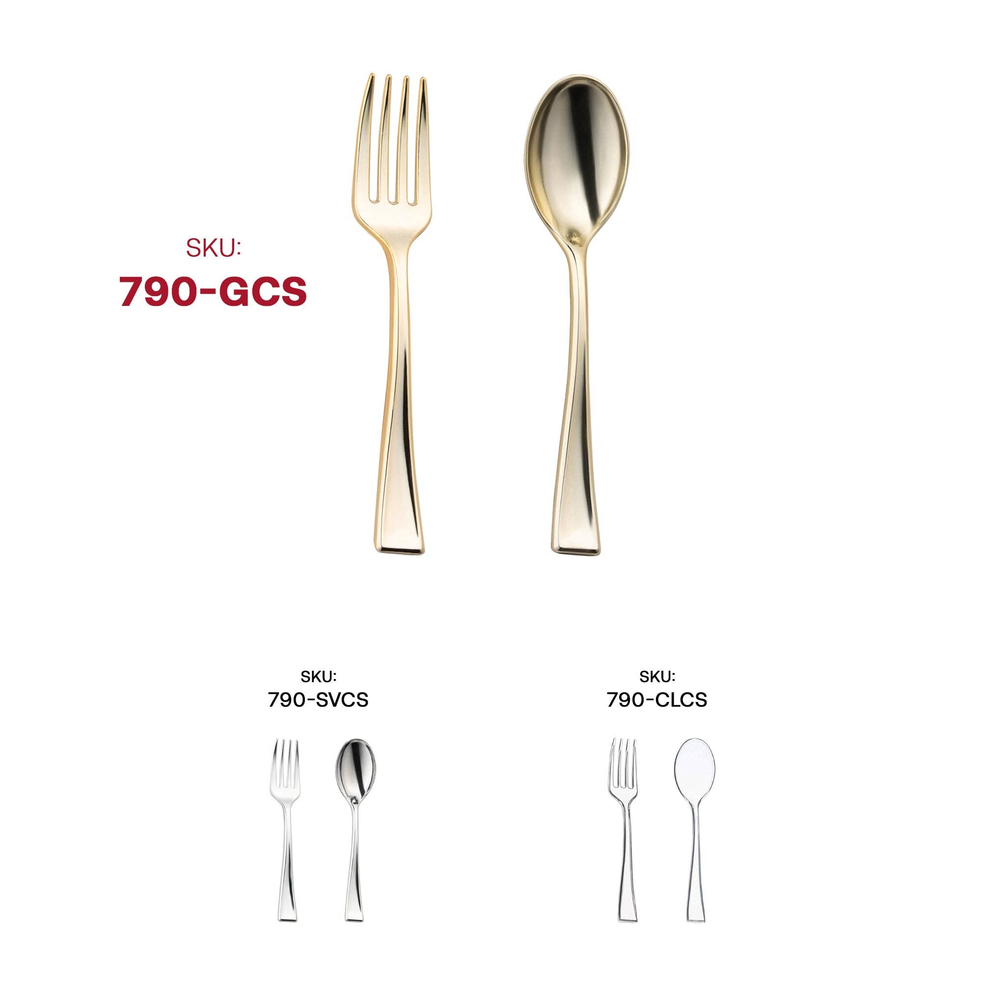 Smarty had a Party - Wholesale Flatware Set - Gold Disposable Plastic Mini Flatware Set - 24 Guests4