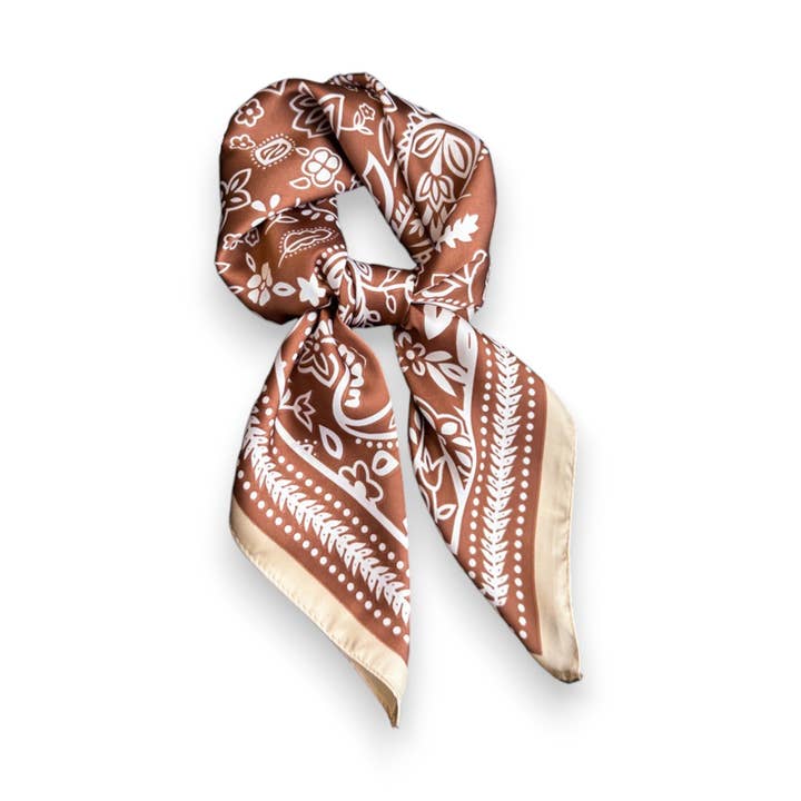 Satin Scarf with Classic Paisley Print 27¡Á27 Inches for wholesale by AK Brand