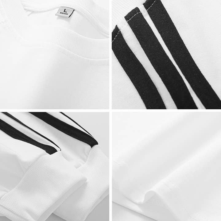 Rosa Clothing - Wholesale T-Shirt - Women's - Classic striped Raglan Crewneck long sleeve T-shirt11