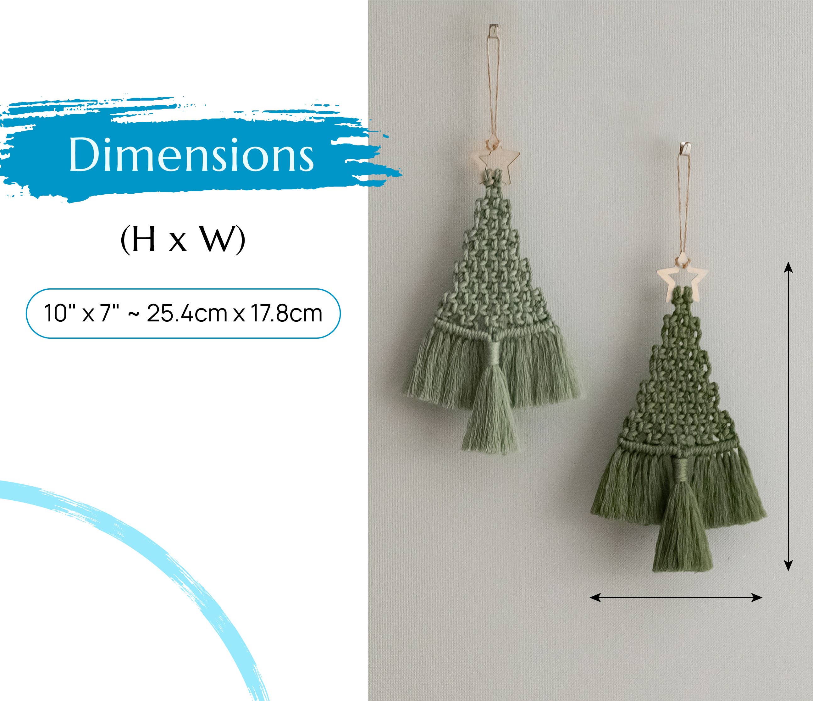 BeanDaikon - Vente Décoration de Noël - Sapin de Noël en macramé - X051