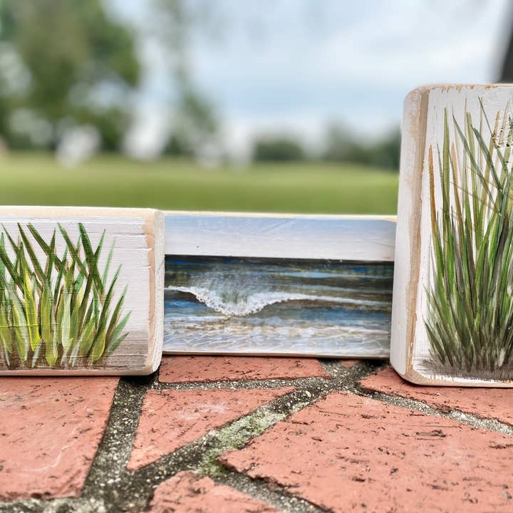 Kelly Jean Paintings - Wholesale Decorative Tabletop Object - The Corolla Collection ~ Hand-Painted Wave2