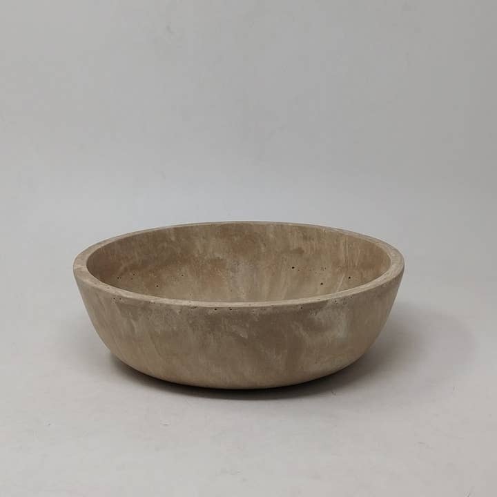 Serving Bowl Beige Resin Dia 10" for wholesale on Faire