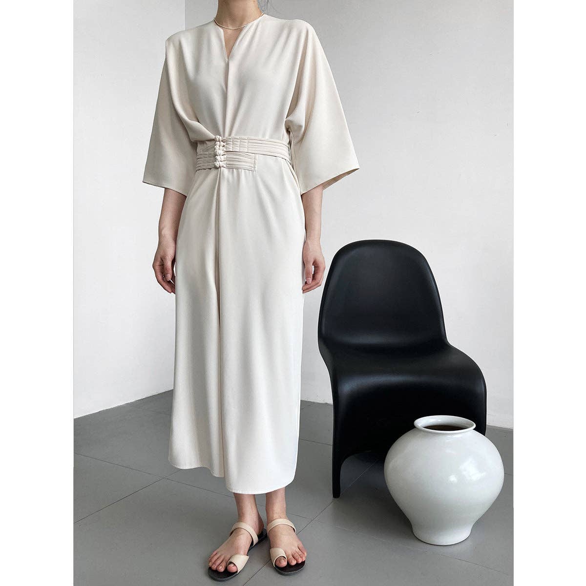 Marayn - Vente Robe – femme - 2025 NOUVELLE Robe Noeud Élégante Moderne Chic Touche Chinoise95