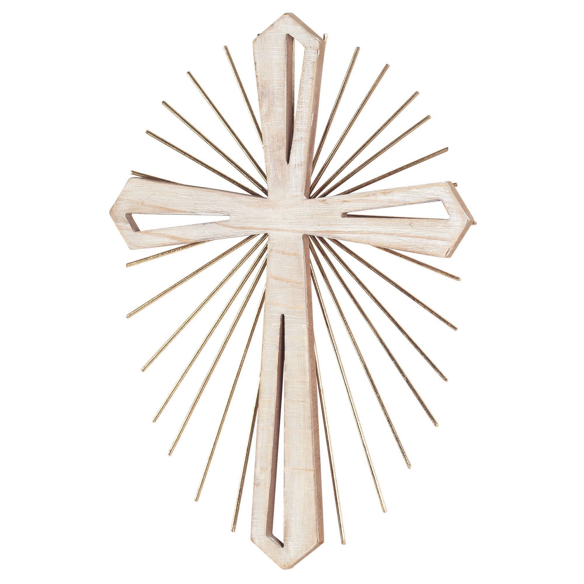 Magnolia - Wholesale Wall Cross - WOOD WITH METAL STARBURST WALL CROSS1
