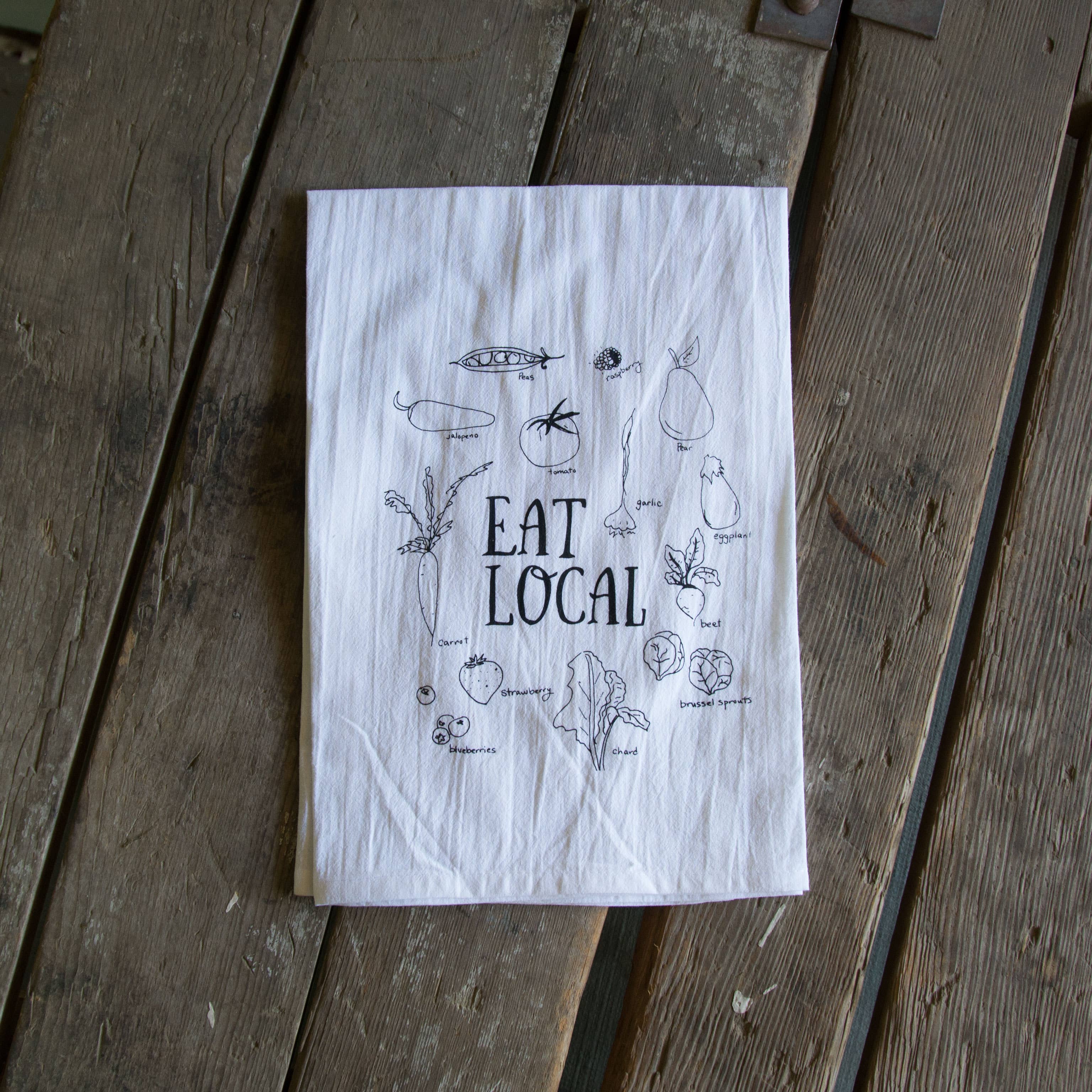 Ladybug Press - Wholesale Tea Towel - Eat Local Tea Towel5