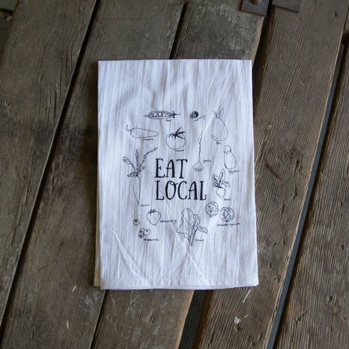 Ladybug Press - Wholesale Tea Towel - Eat Local Tea Towel5