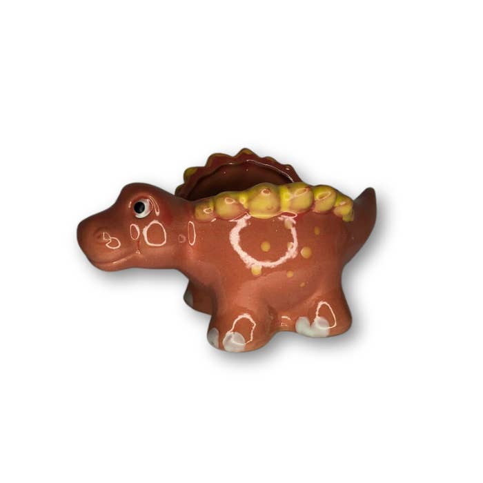 Pink Stegosaurus Flower Pot, Dinosaur Planter for wholesale by Elkhorn Succulents