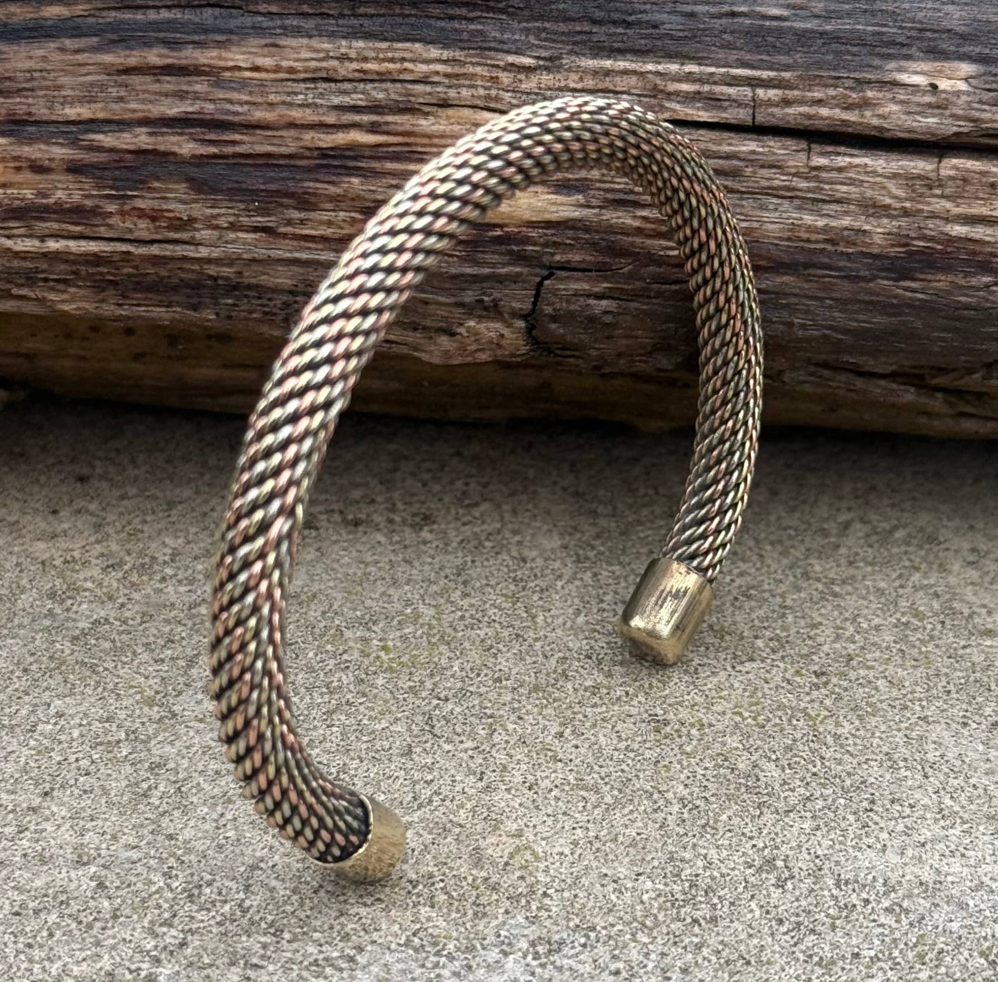 Lungta Imports - Wholesale Cuff Bracelet - Pure Copper Twisted Open Back Bracelet for Women and Men 6