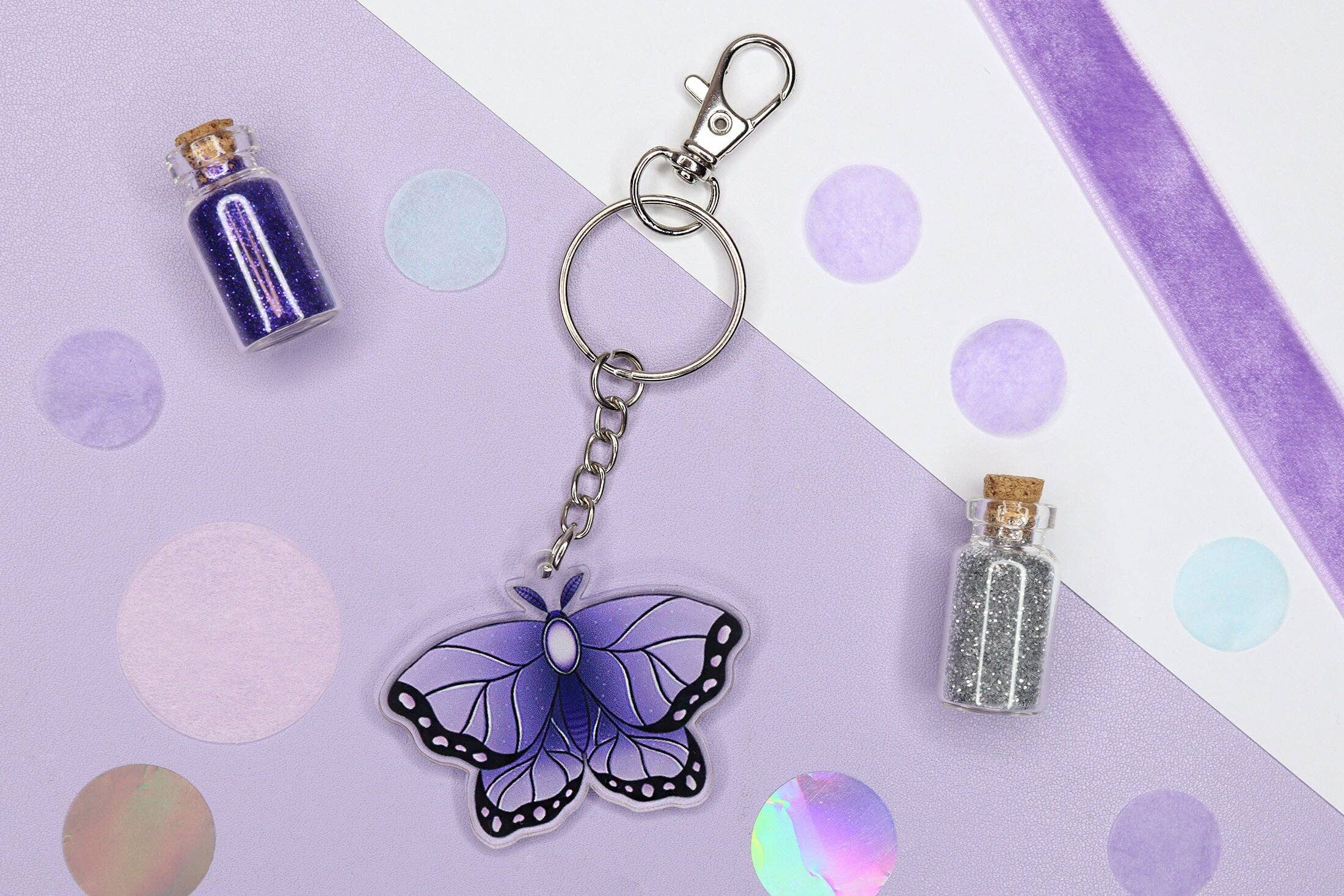 LorenaxAngelina - Wholesale Keychain - Women's - Mystical Moth Key Ring/Witchy Goth Butterfly2