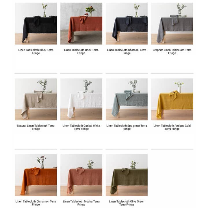 LinenMe - Wholesale Tablecloth - Hand Made Linen Tablecloth Mocha Terra Fringe7