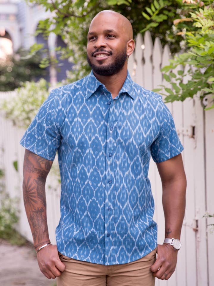 Cobalt Blue Men's Shirt for wholesale by Passion Lilie