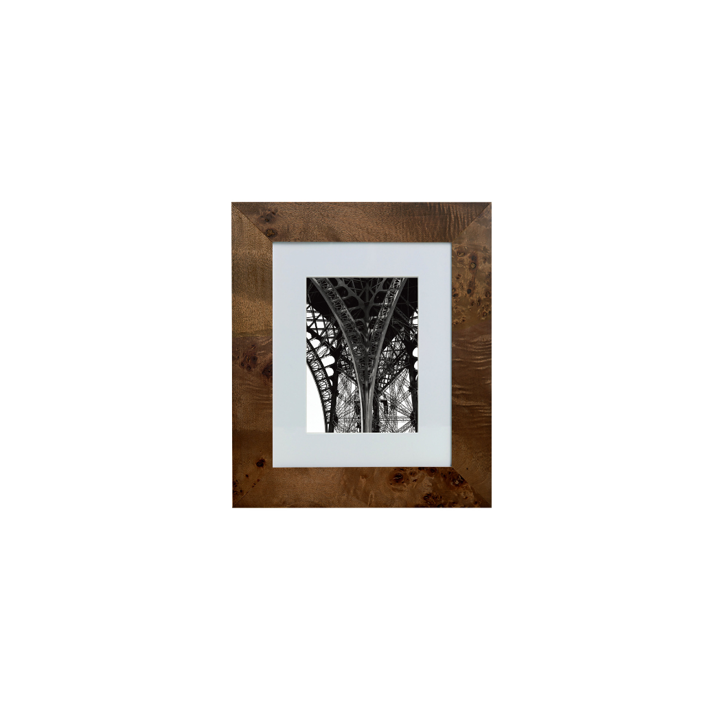 Concepts In Time - Vente Cadres photos - Cadre en bois de loupe 8x10 Concepts – Grain foncé, avec passe-partout pour 5x70
