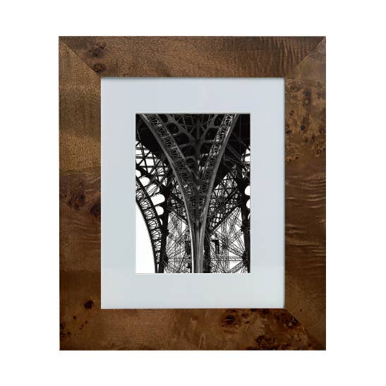 Concepts In Time - Wholesale Picture Frame - Concepts 8x10 Burl Wood Frame – Dark Grain, Matted to 5x70