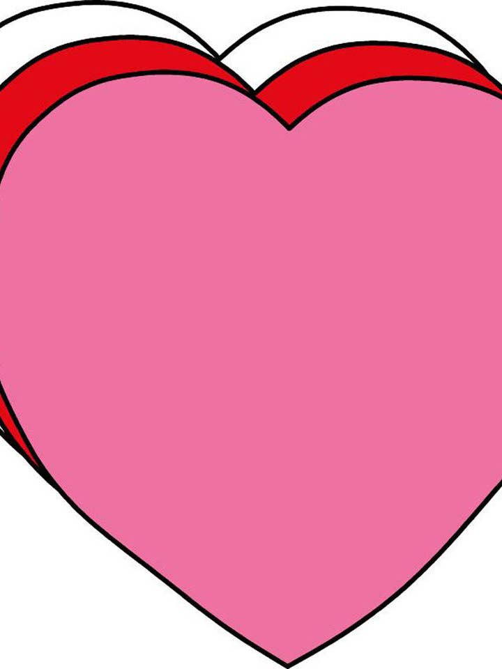 Heart Large Tri-Color Creative Cut-Outs- 5.5” for wholesale by Creative Shapes Etc.