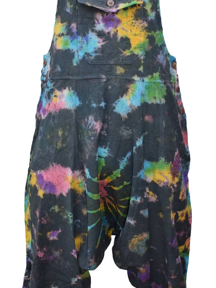Womens Tie Dye Ali Baba Harem Dungaree for wholesale by Gheri